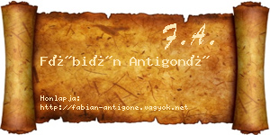 Fábián Antigoné névjegykártya